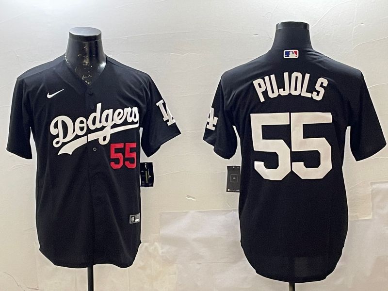 Men Los Angeles Dodgers #55 Pujols Black Game 2025 Nike MLB Jersey style 226->los angeles dodgers->MLB Jersey
